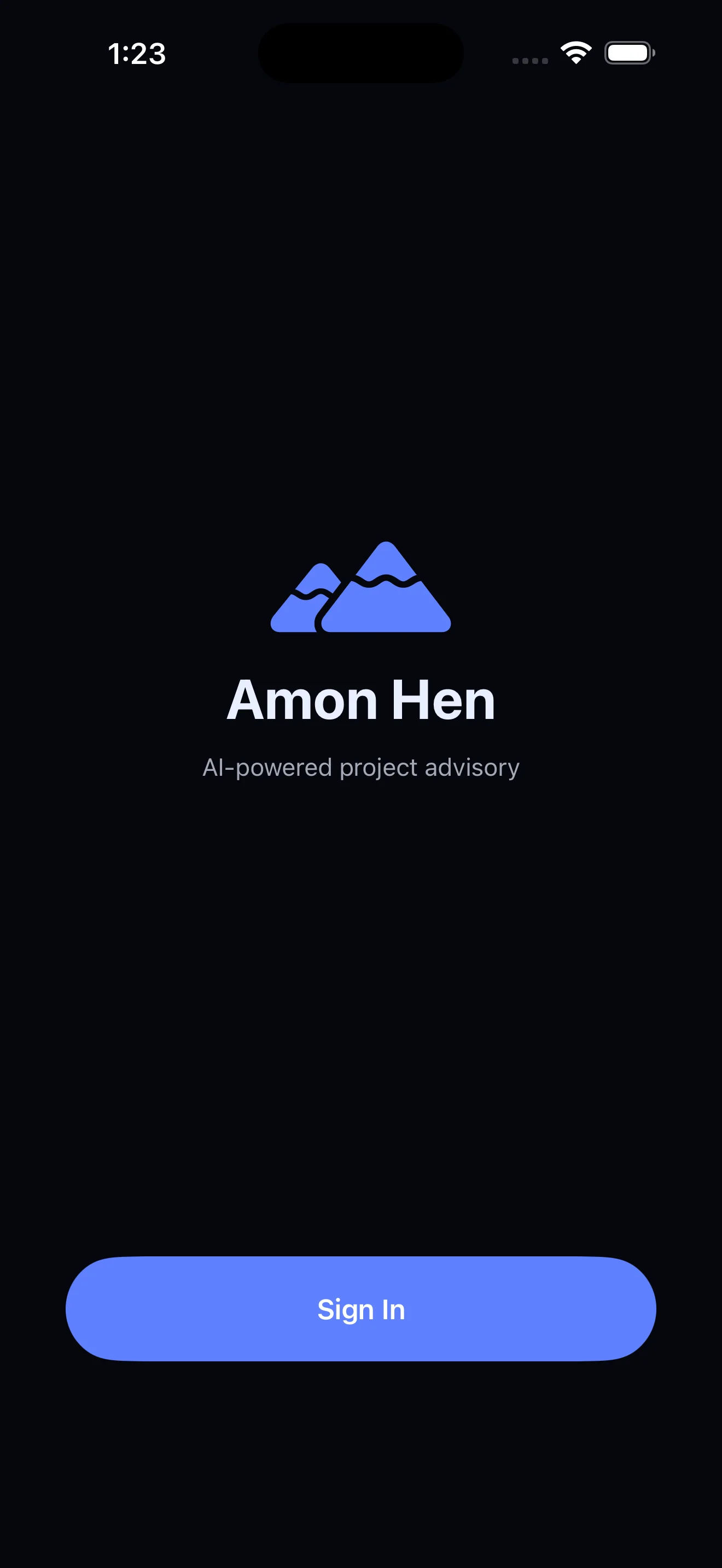 AmonHen iOS - Login Screen