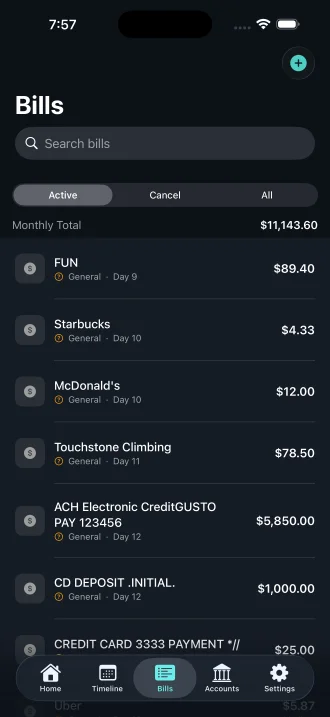 CalmCash - Smart Bills